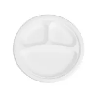 10" runder Bagasse-Teller mit 3 Fächern