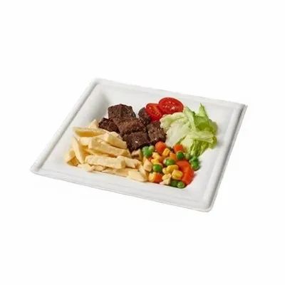 Quadratischer Teller aus Bagasse